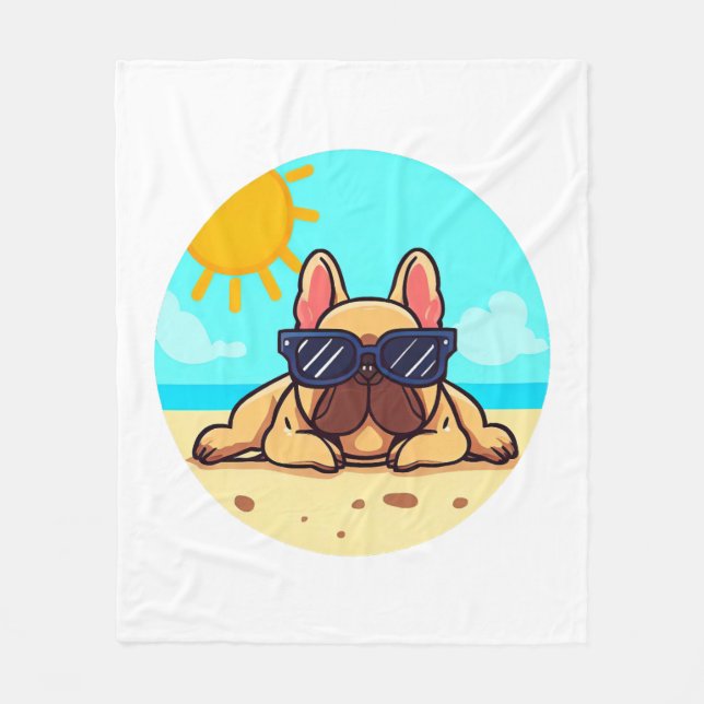 French Bulldog Lovers Fleece Blanket (Front)