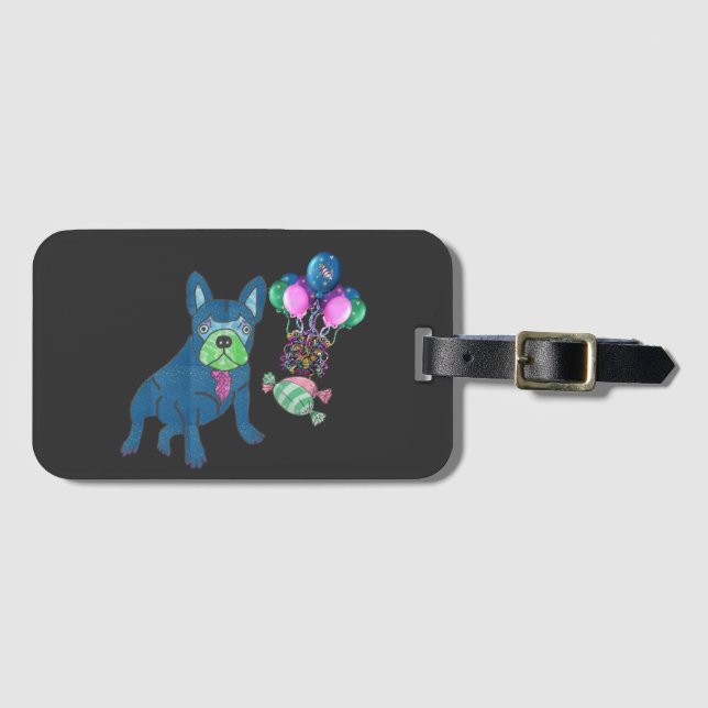 French Bulldog Luggage Tag (Front Horizontal)
