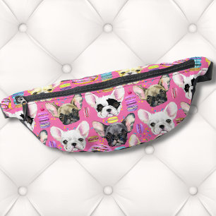 French Bulldog Macaron Pattern Bum Bags