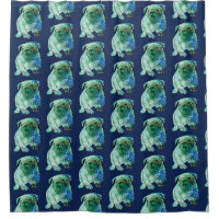 French Bulldog Mandala Art Shower Curtain