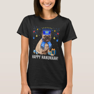 French Bulldog Menorah Hat Christmas Happy Hanukka T-Shirt