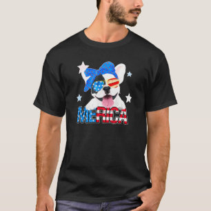 French Bulldog Merica American Flag Bandanna 4th O T-Shirt