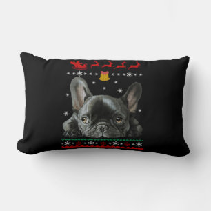 French Bulldog   Merry Christmas With Frenchie Lumbar Cushion