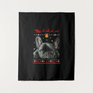 French Bulldog Merry Christmas With Frenchie Tapestry