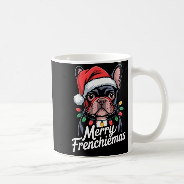 French Bulldog Merry Frenchiemas Santa Hat Christm Coffee Mug (Right)
