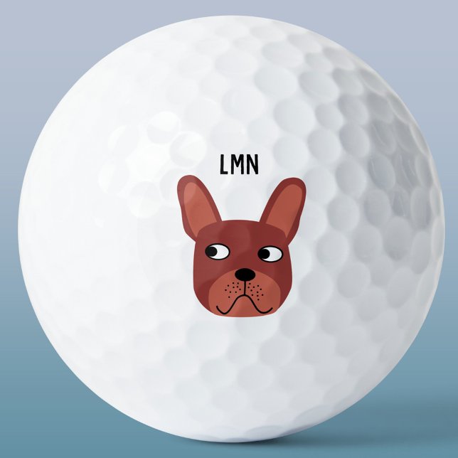 French Bulldog Monogram Golf Balls (Fun French Bulldog Frenchie dog personalized monogram initial golf ball)