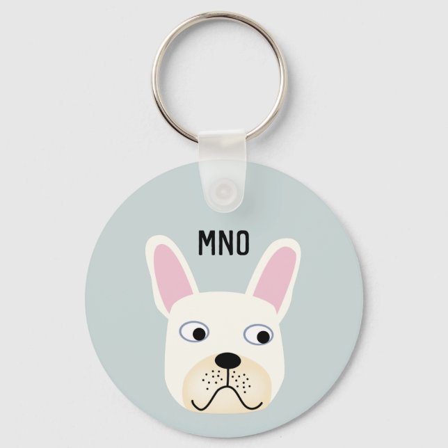 French Bulldog Monogram Key Ring (Front)