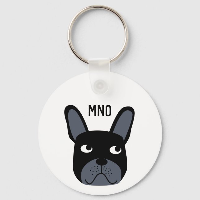 French Bulldog Monogram Key Ring (Front)