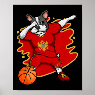 French Bulldog Montenegro Basketball Fan Jersey Poster