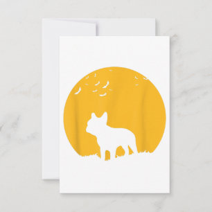 French Bulldog Moon Halloween Gift For Dog Lover RSVP Card