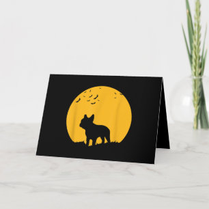 French Bulldog Moon  Halloween Inspired Design Card