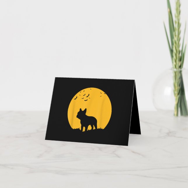 French Bulldog Moon  Halloween Inspired Design Card (Front)