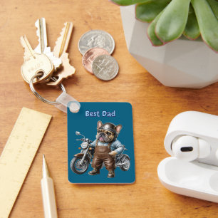 French Bulldog Motorcycle French Bulldog Key Ring