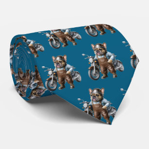 French Bulldog Motorcycle French Bulldog Tie