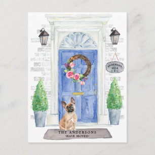 French Bulldog Moving Announcement Postcard