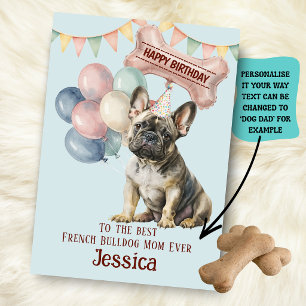 French BullDog Mum/Dad Birthday Card