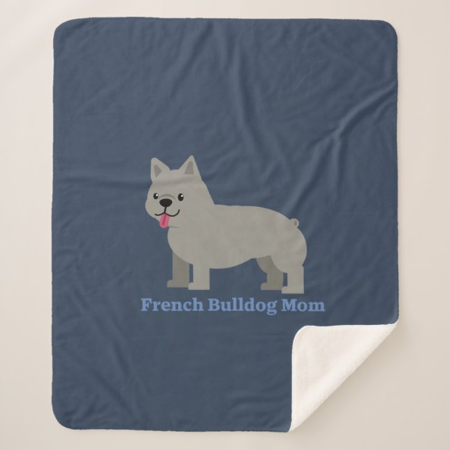 French Bulldog Mum Sherpa Blanket (Front)