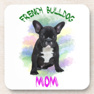 French Bulldog Mum Water Colour Oil Painting Art Coaster