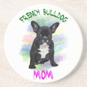 French Bulldog Mum Water Colour Oil Painting Art Coaster