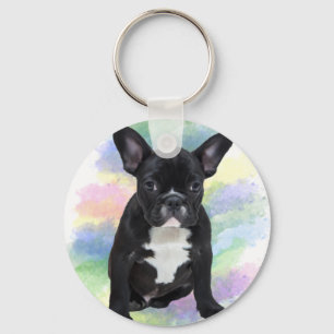 French Bulldog Mum Water Colour Oil Painting Art Key Ring