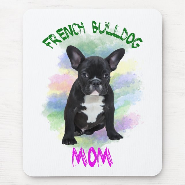 French Bulldog Mum Water Colour Oil Painting Art Mouse Pad (Front)