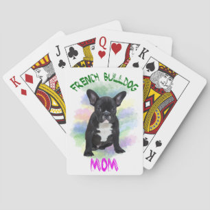 French Bulldog Mum Water Colour Oil Painting Art Playing Cards