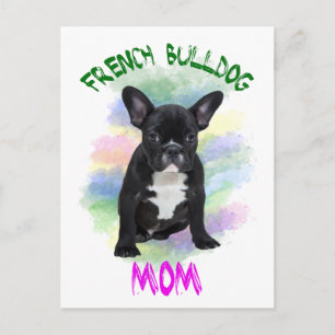 French Bulldog Mum Water Colour Oil Painting Art Postcard