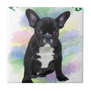 French Bulldog Mum Water Colour Oil Painting Art Tile