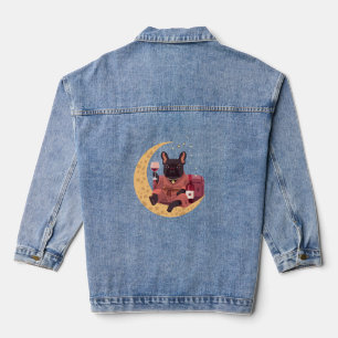 French Bulldog Mum Wine Night Denim Jacket