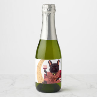 French Bulldog Mum Wine Night Sparkling Wine Label