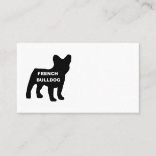 french bulldog name silhouette business card