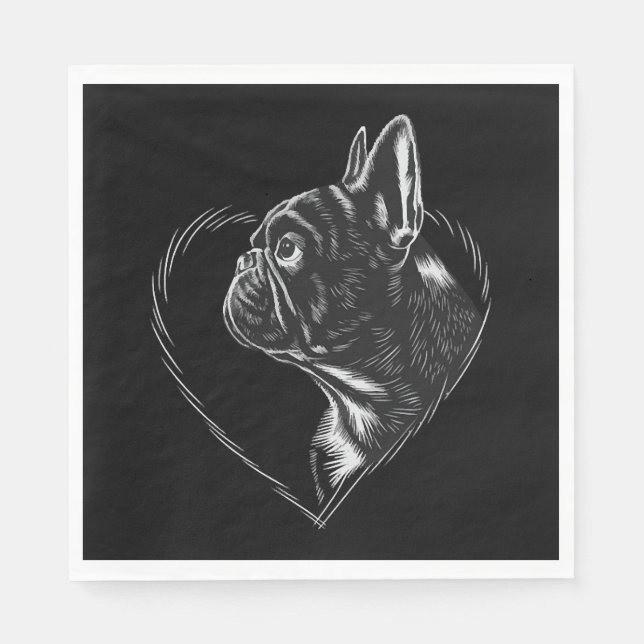 French Bulldog Napkin (Front)