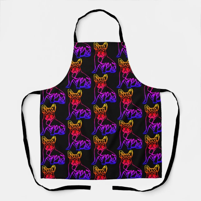 French Bulldog Neon French Bulldog Apron (Front)