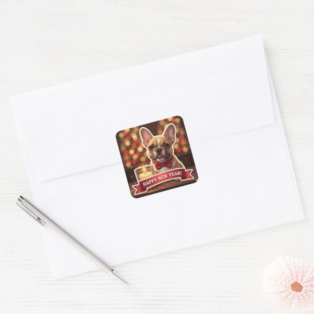 French Bulldog New Year Celebration Sticker (Envelope)