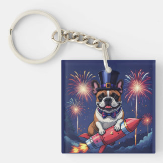 French Bulldog New Year French Bulldog Key Ring