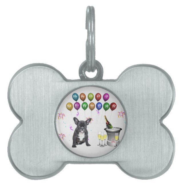 French Bulldog New Year Pet Tag (Front)
