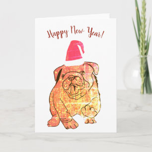 French Bulldog New Year  reeting Card
