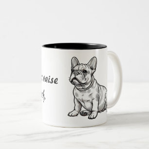 French Bulldog No Need to Woof Two-Tone Coffee Mug