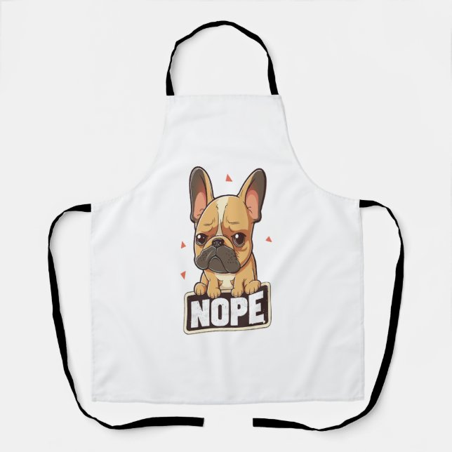 French Bulldog Nope Apron (Front)