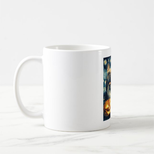 French Bulldog of van gogh starry night halloween  Coffee Mug (Left)