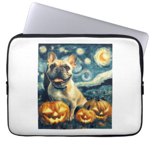 French Bulldog of van gogh starry night halloween Laptop Sleeve