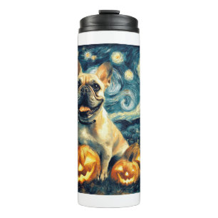 French Bulldog of van gogh starry night halloween Thermal Tumbler