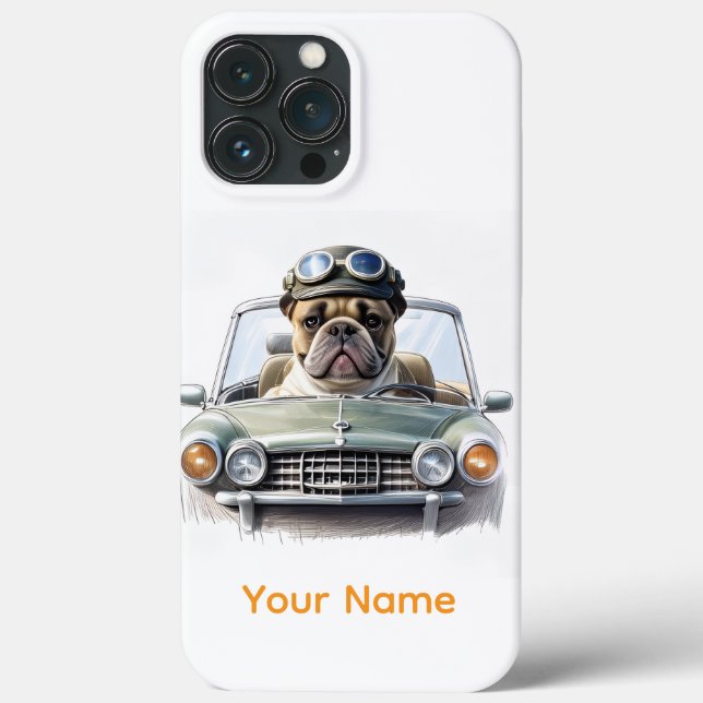 French Bulldog Oldtimer Bulldog Father's Day Case-Mate iPhone Case (Back)