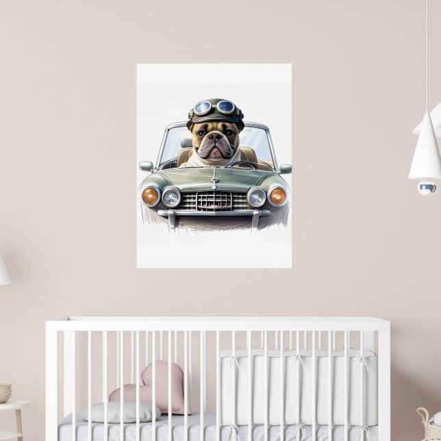 French Bulldog Oldtimer Bulldog Father's Day Poster (Nursery 2)