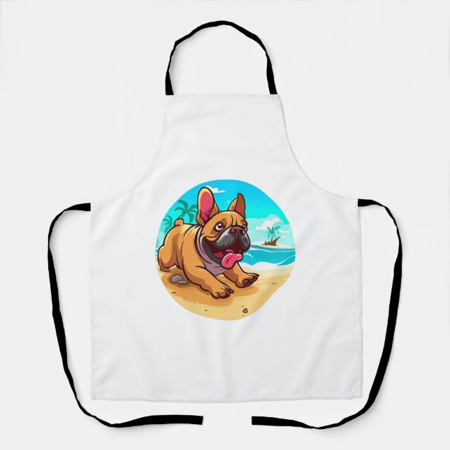 French Bulldog on a Beach Apron (Front)