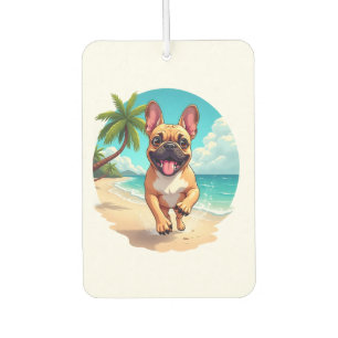 French Bulldog on a Beach Car Air Freshener