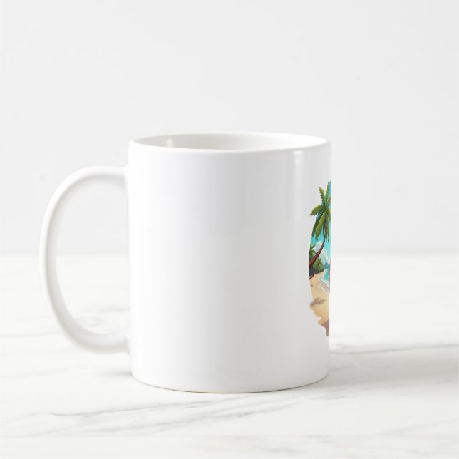 French Bulldog on a Beach Coffee Mug (Left)