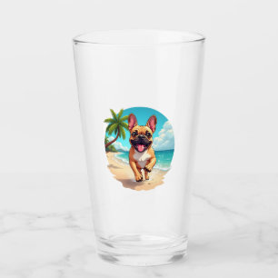 French Bulldog on a Beach Glass