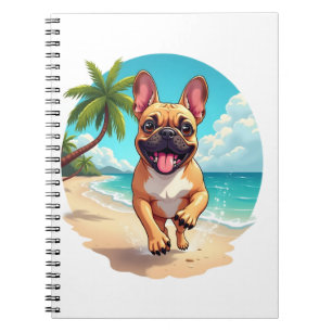 French Bulldog on a Beach Notebook