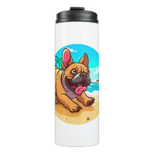 French Bulldog on a Beach Thermal Tumbler